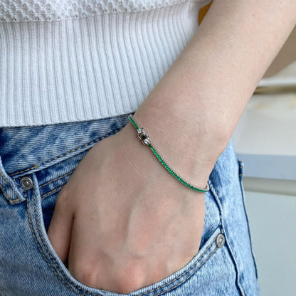 [LORA]Dazzling Colorful Round Cut Daily Bracelet