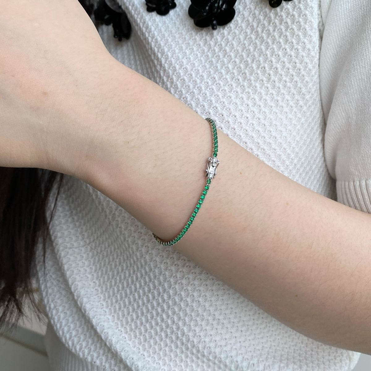 [LORA]Dazzling Colorful Round Cut Daily Bracelet