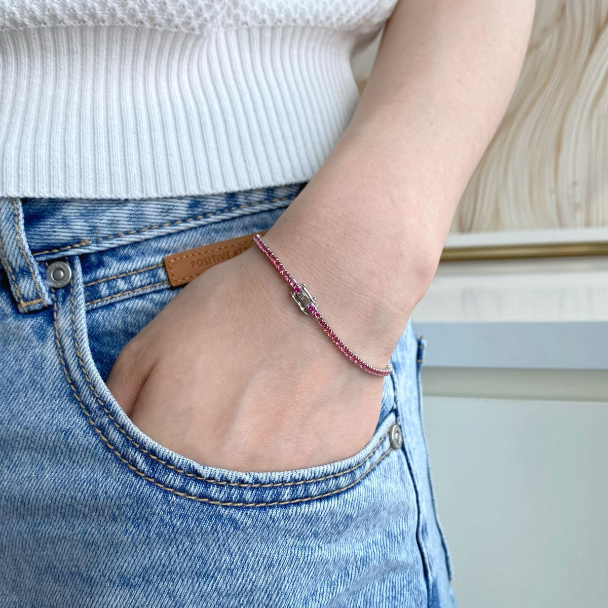 [LORA]Dazzling Colorful Round Cut Daily Bracelet
