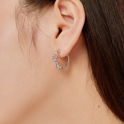[LORA]Dazzling Colorful Emerald Cut Daily Earrings