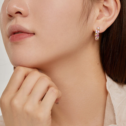 [LORA]Dazzling Colorful Emerald Cut Daily Earrings