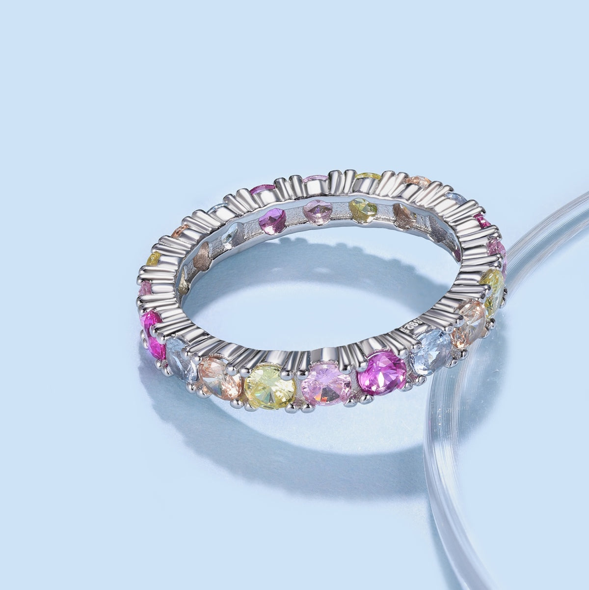 [LORA]Dazzling Lustrous Round Cut Tennis Ring