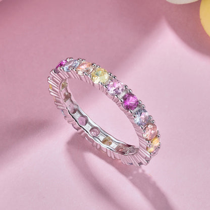[LORA]Dazzling Lustrous Round Cut Tennis Ring