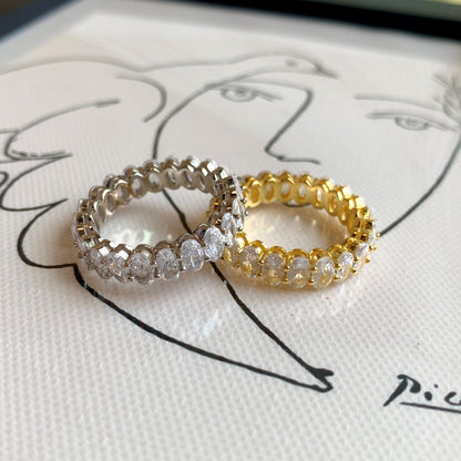 [LORA]Ornate Oval Cut Tennis Ring