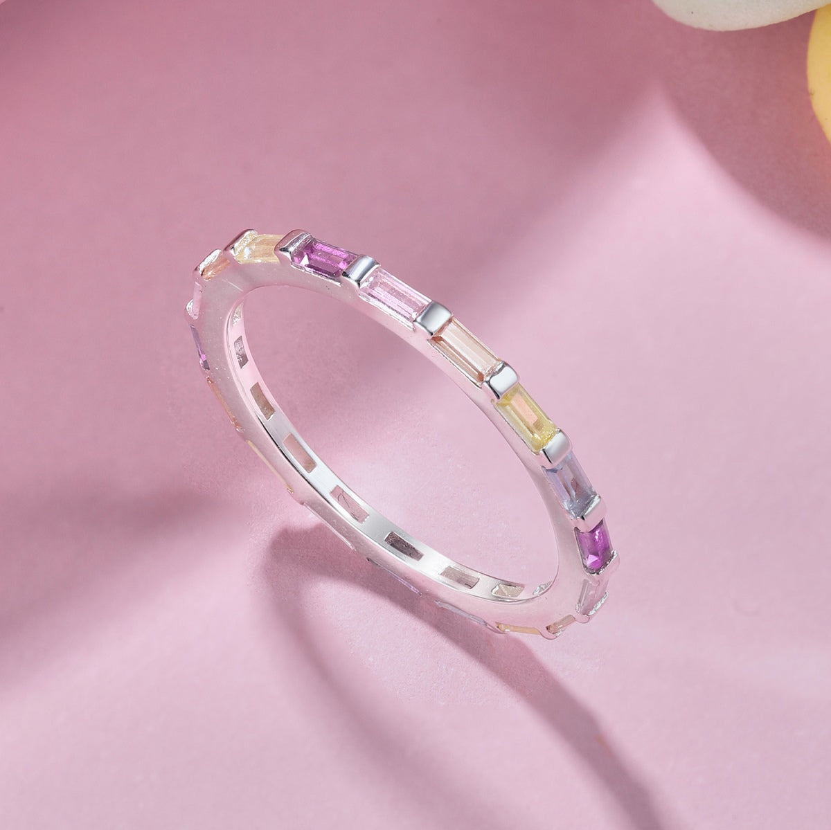 [LORA]Exquisite Multicolored Emerald Cut Daily Ring