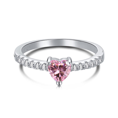 [LORA]0.5 Carat CaratEternity Charming Heart Shape Lover Ring