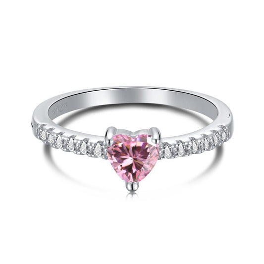 [LORA]0.5 Carat CaratEternity Charming Heart Shape Lover Ring