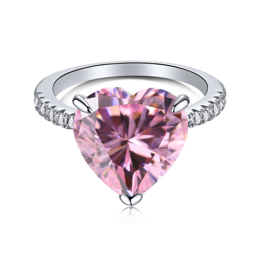 [LORA]6.0 Carat Luxurious Sparkling Romantic Heart Cut Lover Ring