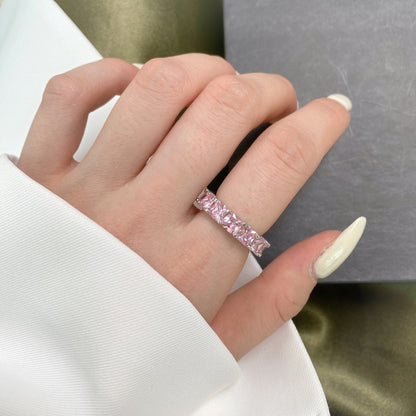 [LORA]Elegant Princess Cut Tennis Ring