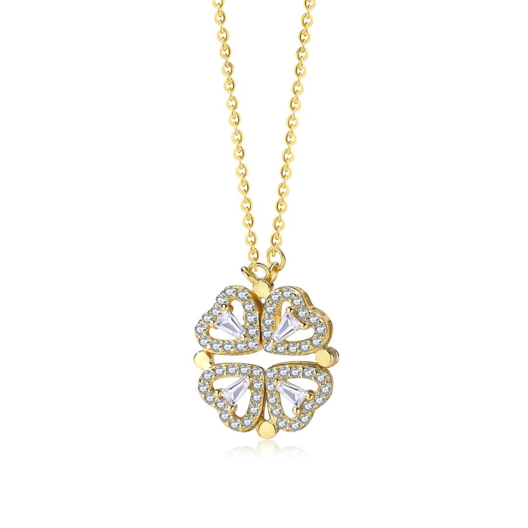 [LORA]Ornate Heart Cut Flower Shape Necklace