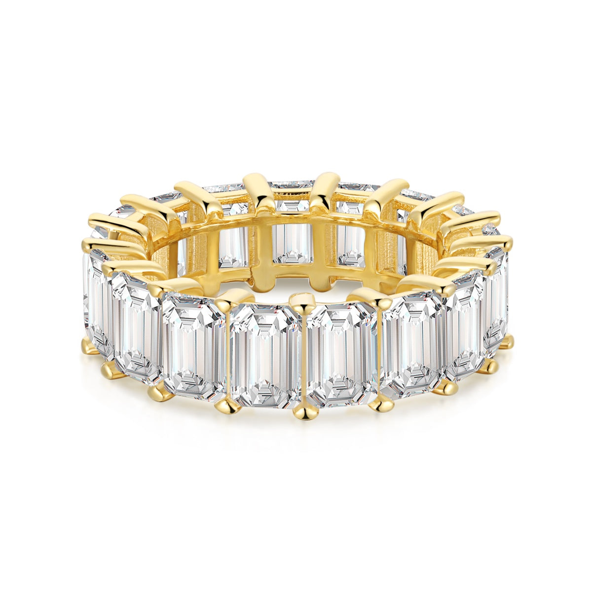 [LORA]0.75 Carat Elegant Emerald Cut Tennis Ring