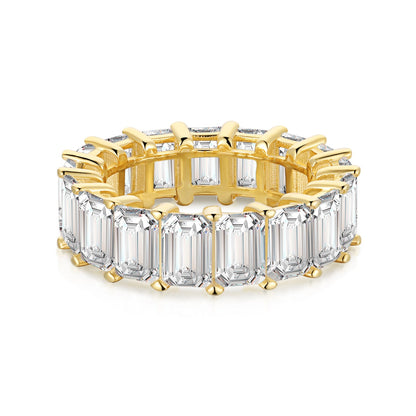 [LORA]0.75 Carat Elegant Emerald Cut Tennis Ring