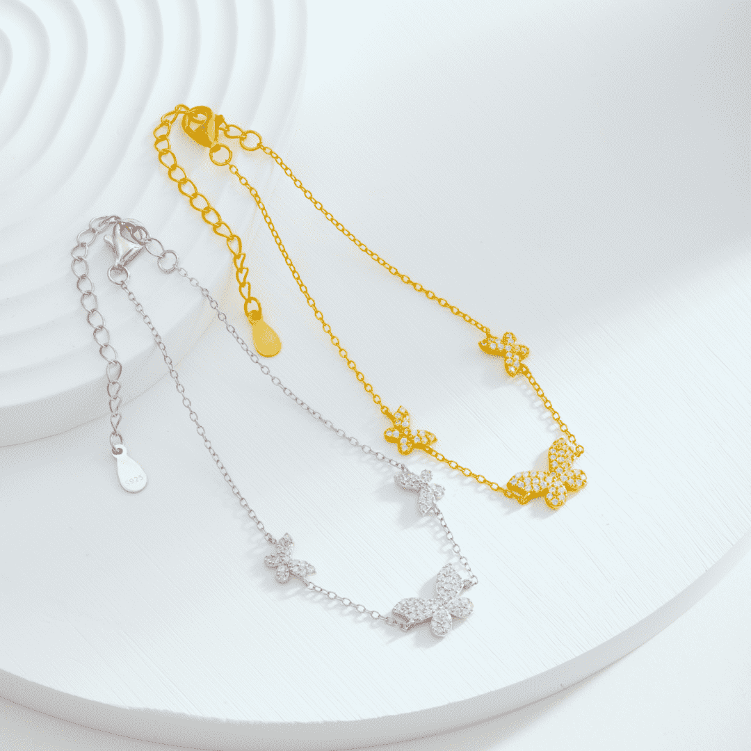[LORA]Delicate Butterfly Pendant Bracelet