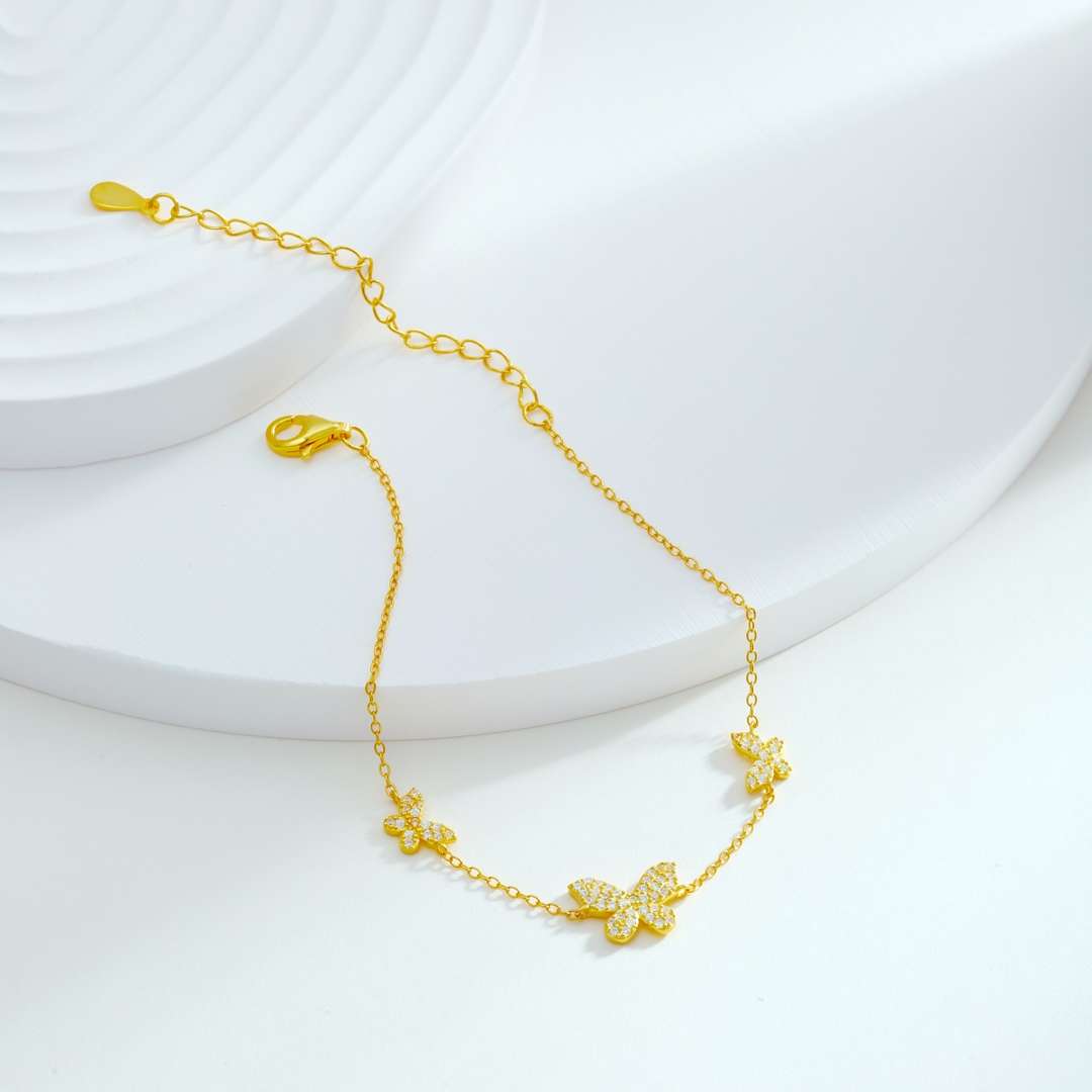 [LORA]Delicate Butterfly Pendant Bracelet