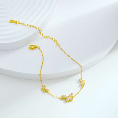 [LORA]Delicate Butterfly Pendant Bracelet