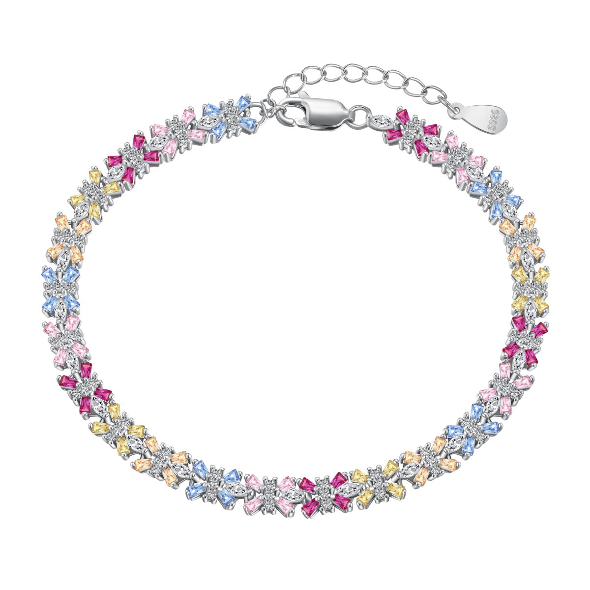 [LORA]Radiant Colorful Emerald Cut Party Bracelet