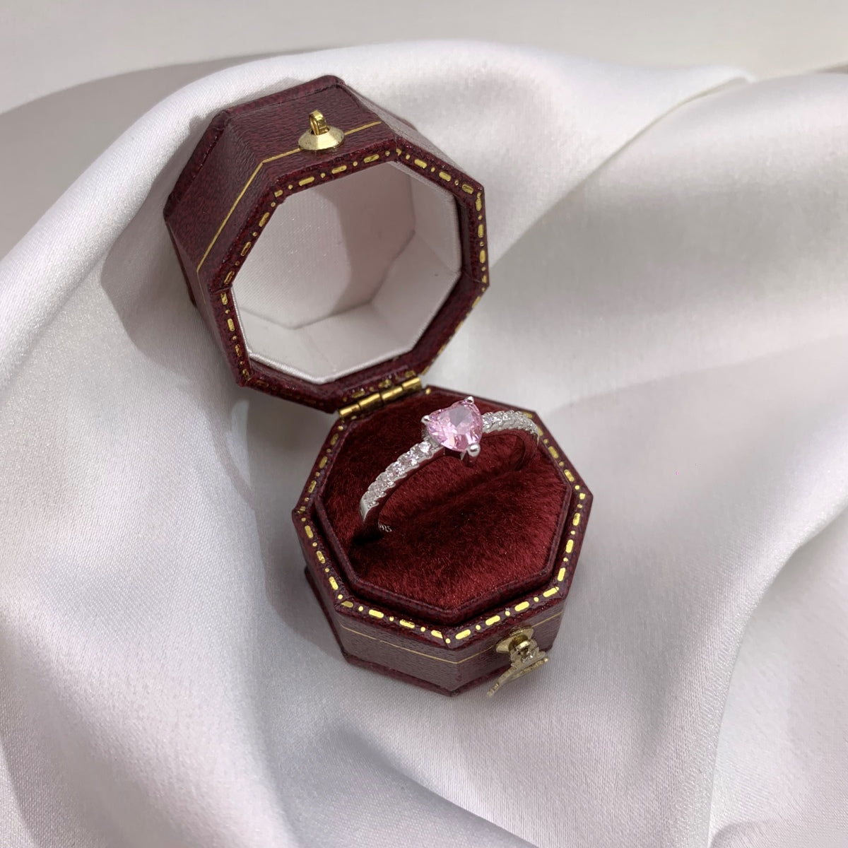 [LORA]0.5 Carat CaratEternity Charming Heart Shape Lover Ring
