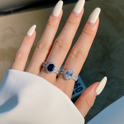 [LORA]1.5 Carat Dazzling Charming Oval Cut Banquet Ring