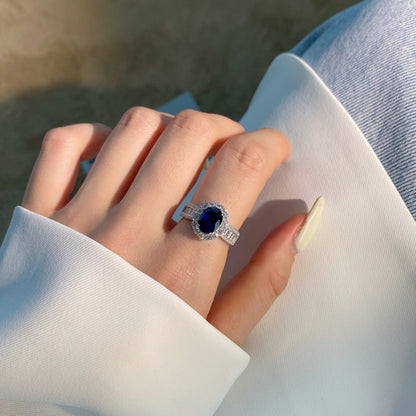 [LORA]1.5 Carat Dazzling Charming Oval Cut Banquet Ring