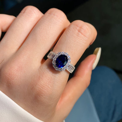 [LORA]1.5 Carat Dazzling Charming Oval Cut Banquet Ring