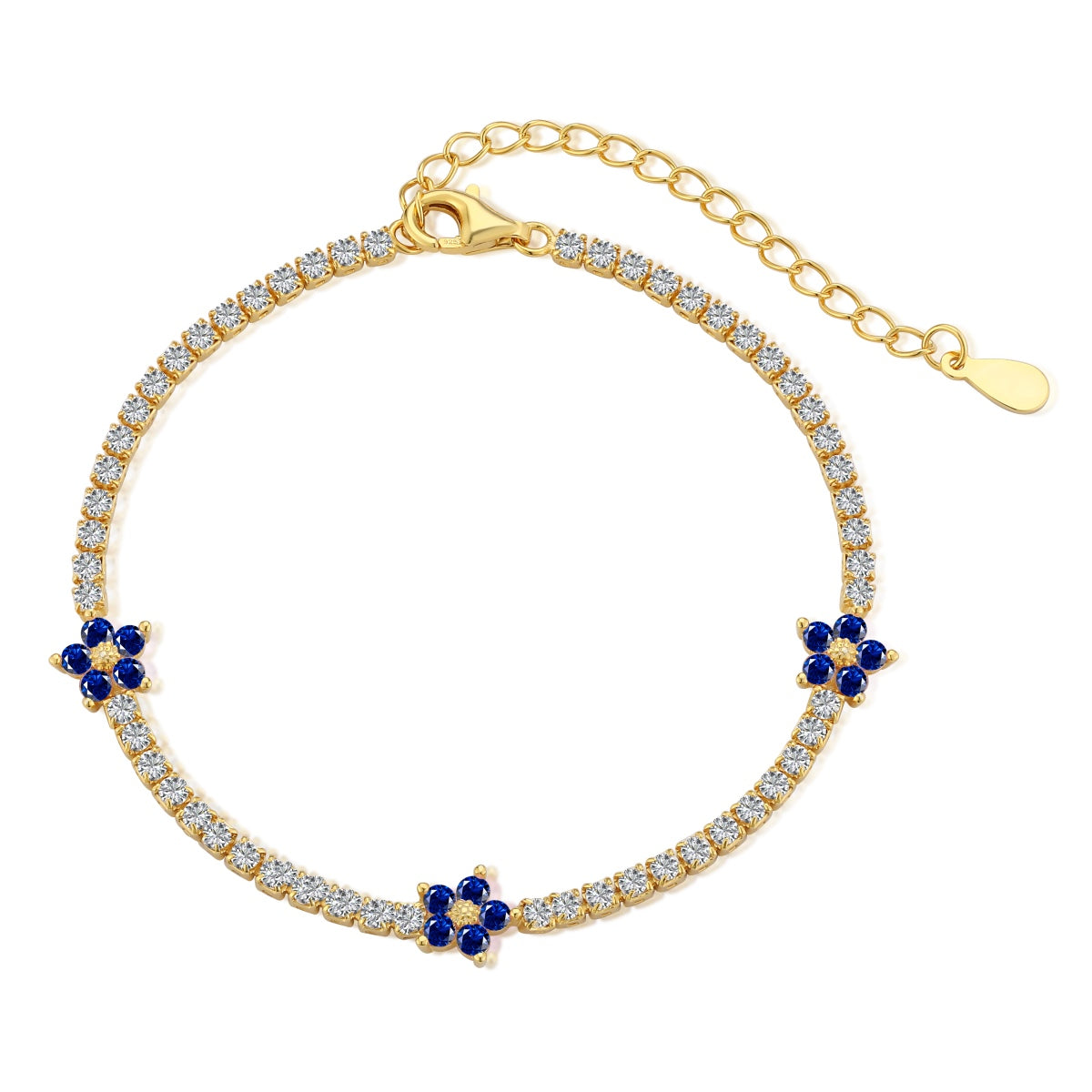 [LORA]Sparkling Flower Shape Tennis Bracelet