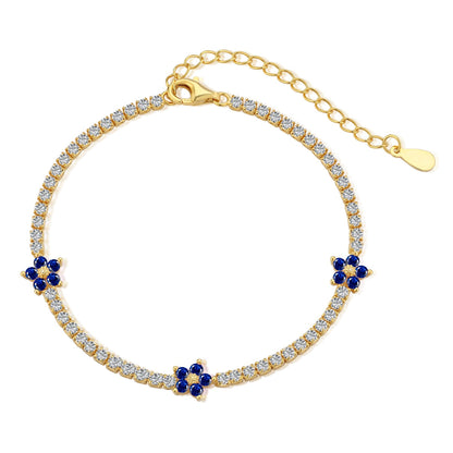 [LORA]Sparkling Flower Shape Tennis Bracelet