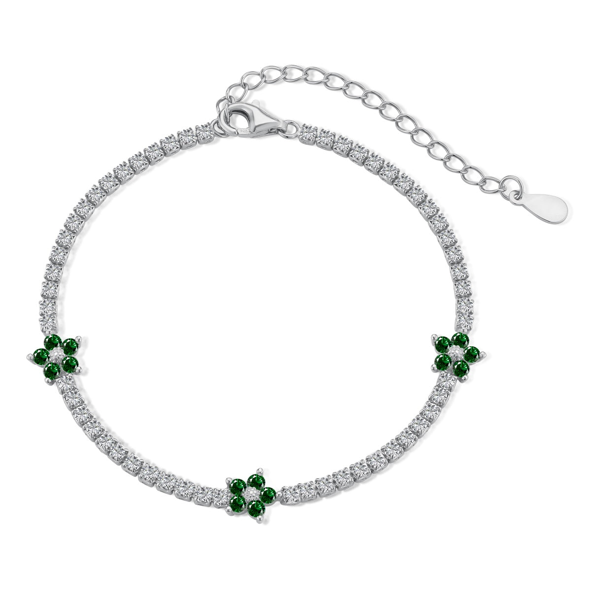 [LORA]Sparkling Flower Shape Tennis Bracelet