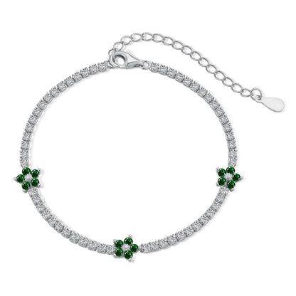 [LORA]Sparkling Flower Shape Tennis Bracelet