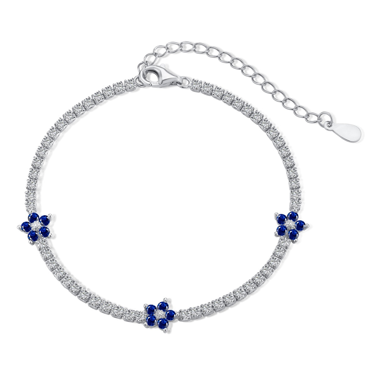 [LORA]Sparkling Flower Shape Tennis Bracelet