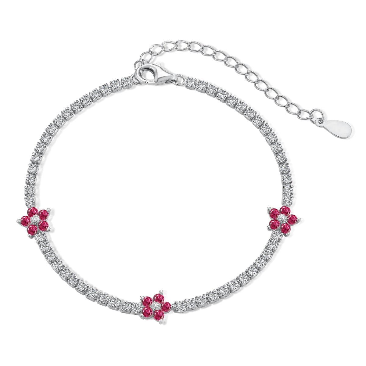 [LORA]Sparkling Flower Shape Tennis Bracelet
