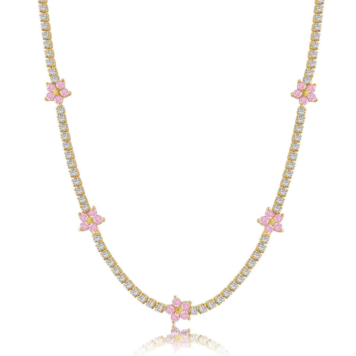 [LORA]Luxurious Colorful Flower Tennis Necklace