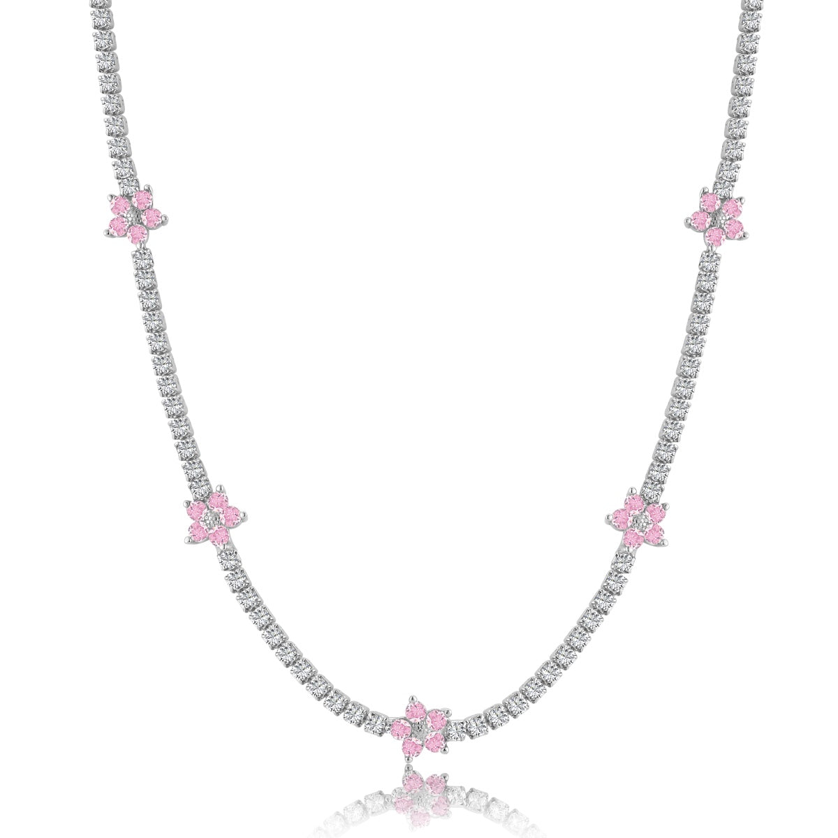 [LORA]Luxurious Colorful Flower Tennis Necklace