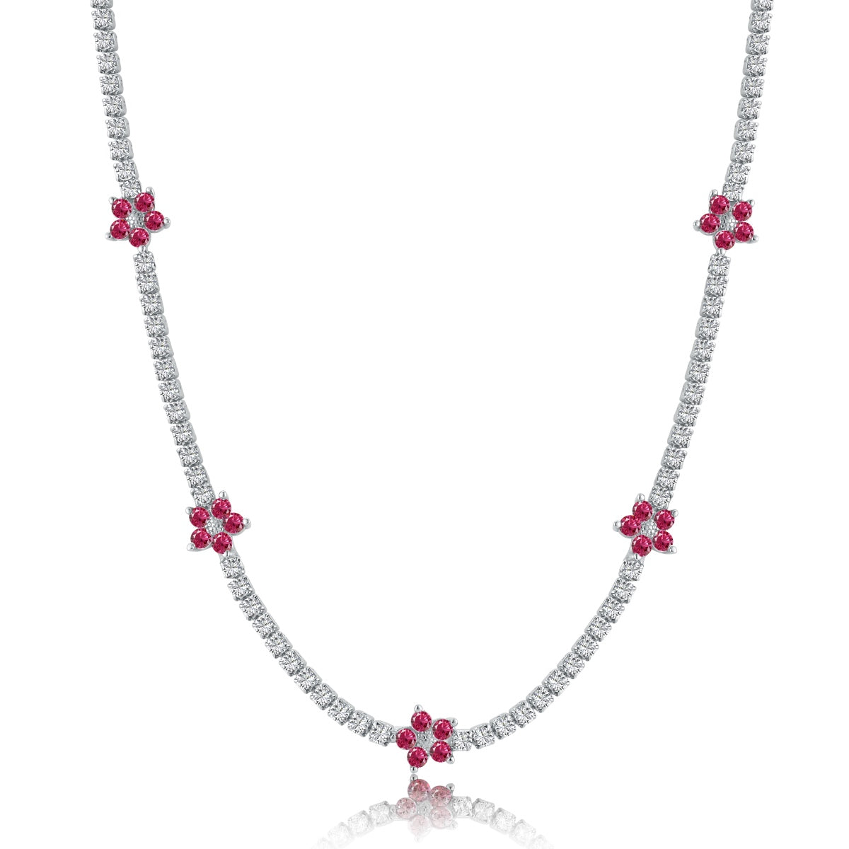[LORA]Luxurious Colorful Flower Tennis Necklace