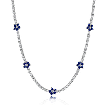 [LORA]Luxurious Colorful Flower Tennis Necklace