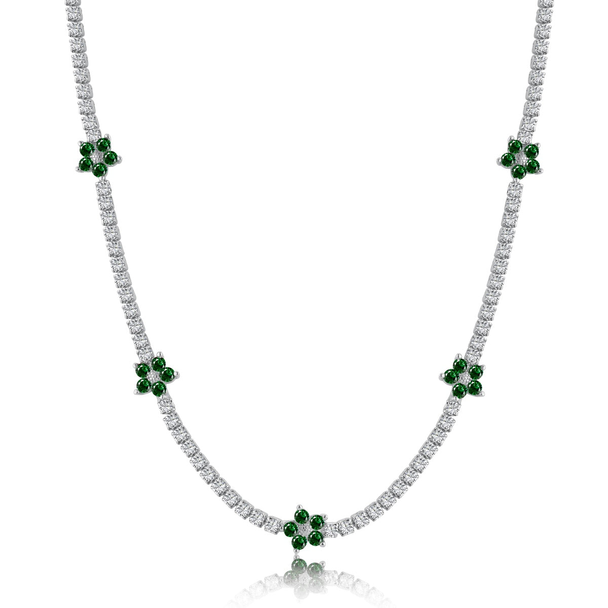 [LORA]Luxurious Colorful Flower Tennis Necklace