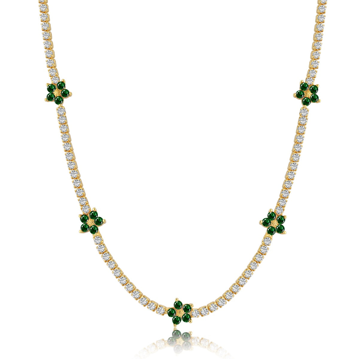 [LORA]Luxurious Colorful Flower Tennis Necklace
