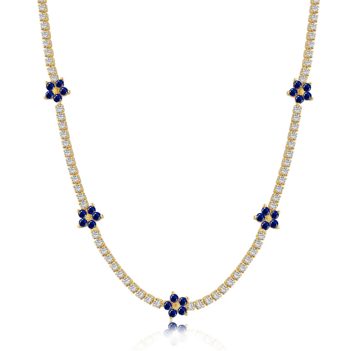 [LORA]Luxurious Colorful Flower Tennis Necklace