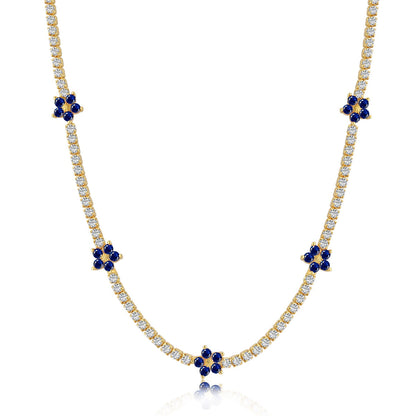 [LORA]Luxurious Colorful Flower Tennis Necklace