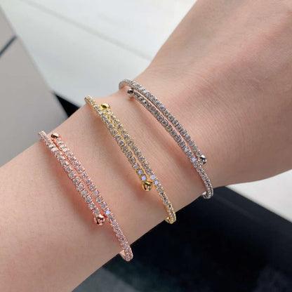 [LORA]Row of Diamonds Round Fashion Bracelet