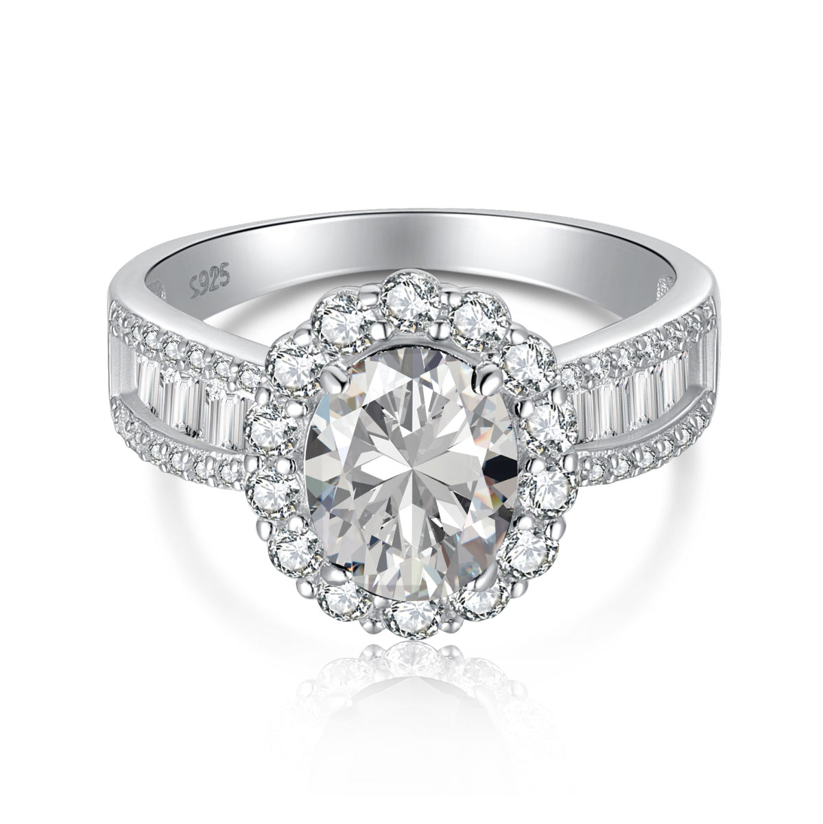 [LORA]1.5 Carat Dazzling Charming Oval Cut Banquet Ring