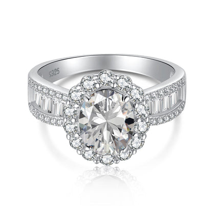 [LORA]1.5 Carat Dazzling Charming Oval Cut Banquet Ring