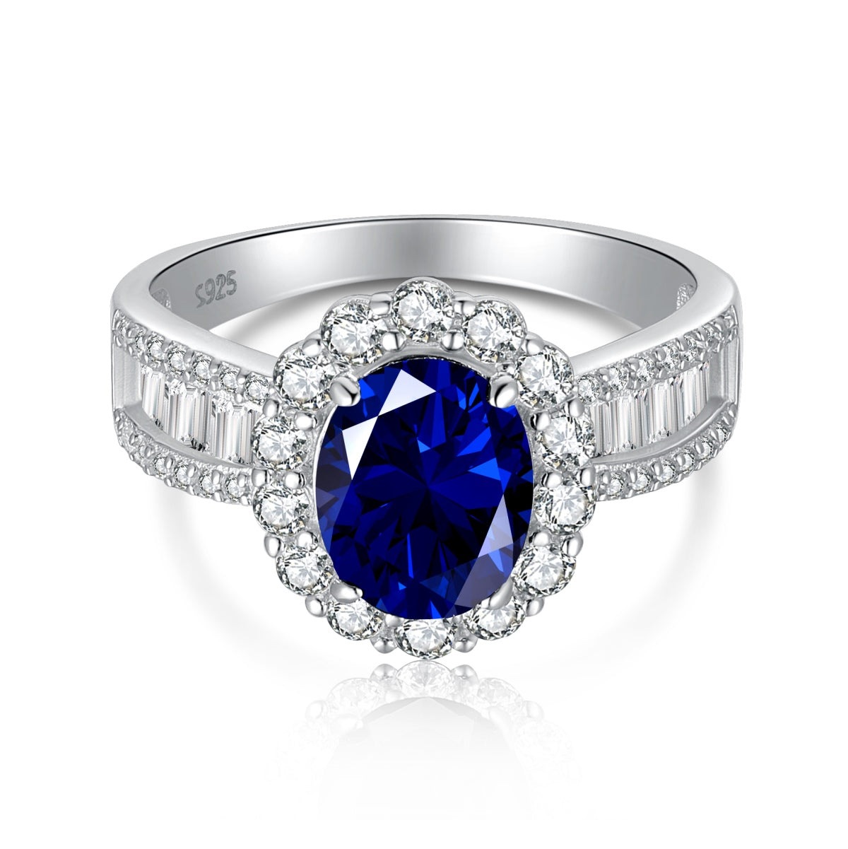 [LORA]1.5 Carat Dazzling Charming Oval Cut Banquet Ring