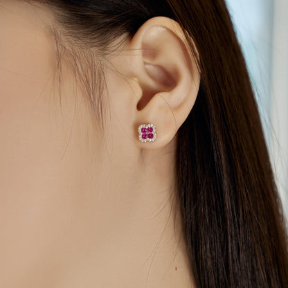 [LORA]Four-Leaf Clover Flower Shaped Earrings