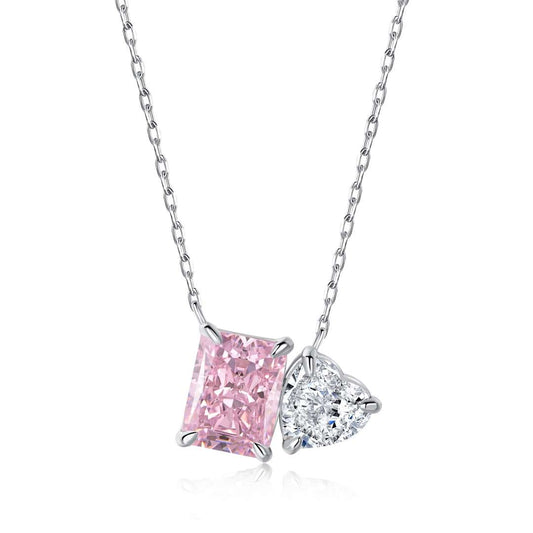 [LORA]Dazzling Square & Heart Shape Necklace