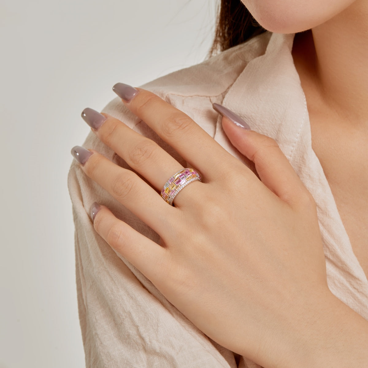 [LORA]Radiant Colorful Radiant Cut Daily Ring