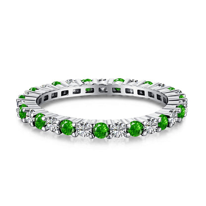 [LORA]Exquisite Colorful Round Cut Tennis Ring