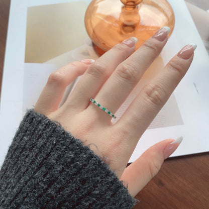 [LORA]Exquisite Colorful Round Cut Tennis Ring