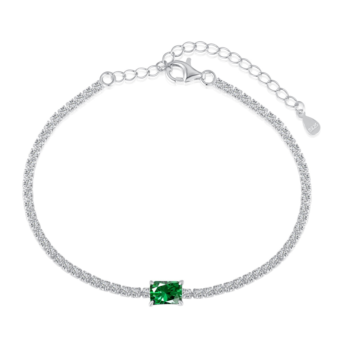 [LORA]1.0 Carat Unique Emerald Cut Banquet Bracelet