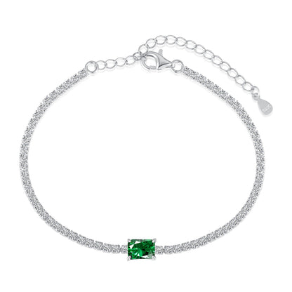 [LORA]1.0 Carat Unique Emerald Cut Banquet Bracelet