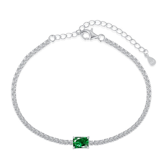 [LORA]1.0 Carat Unique Emerald Cut Banquet Bracelet